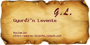 Gyurán Levente névjegykártya